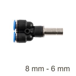 Red. Insert Y-joint Pu 8mm - 6mm